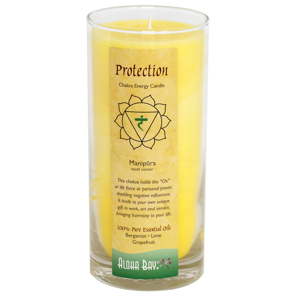 Aloha Bay Chakra Candle Jar Protection Bergamot Lime -- 11 oz