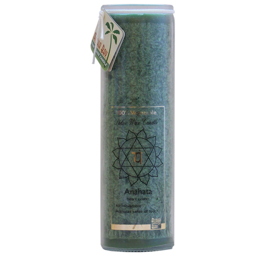 Aloha Bay Chakra Jar Anahata Palm Wax Candle - Green -- 16 oz