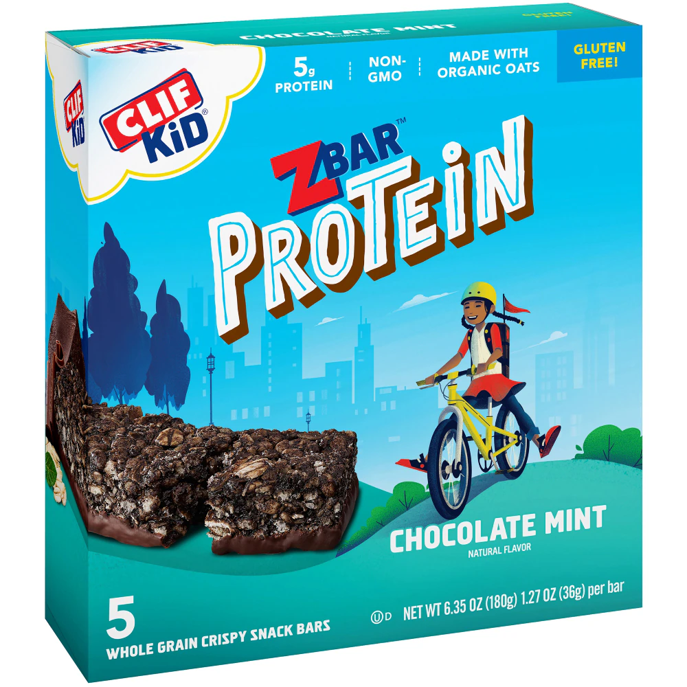 Clif Bar Gluten Free Kid ZBar Protein Bars Chocolate Mint -- 5 Bars
