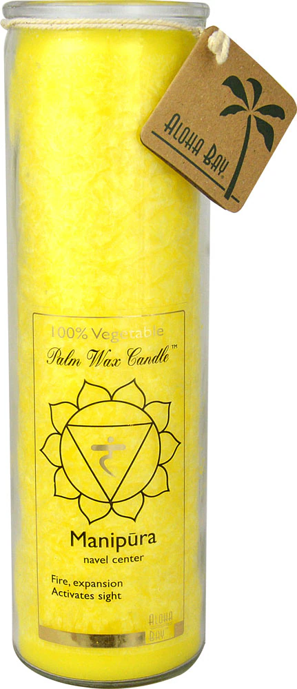 Aloha Bay Chakra Jar Manipura Palm Wax Candle Yellow -- 16 oz