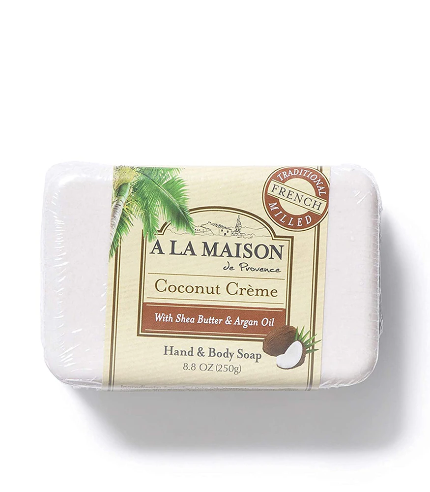 A La Maison French Milled Hand & Body Bar Soap Coconut Creme -- 8.8 oz