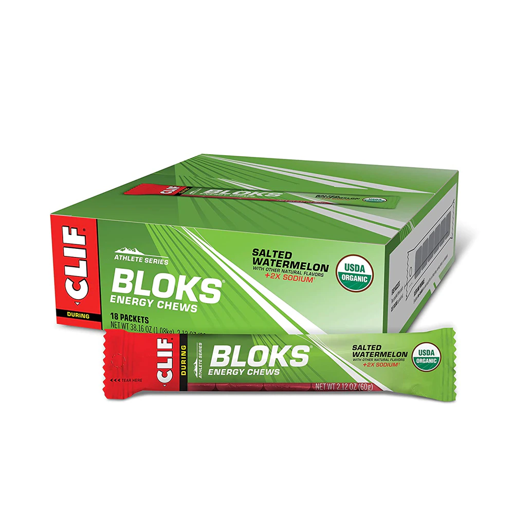 Clif Bar Organic BLOKS Energy Chews Salted Watermelon -- 18 Packets