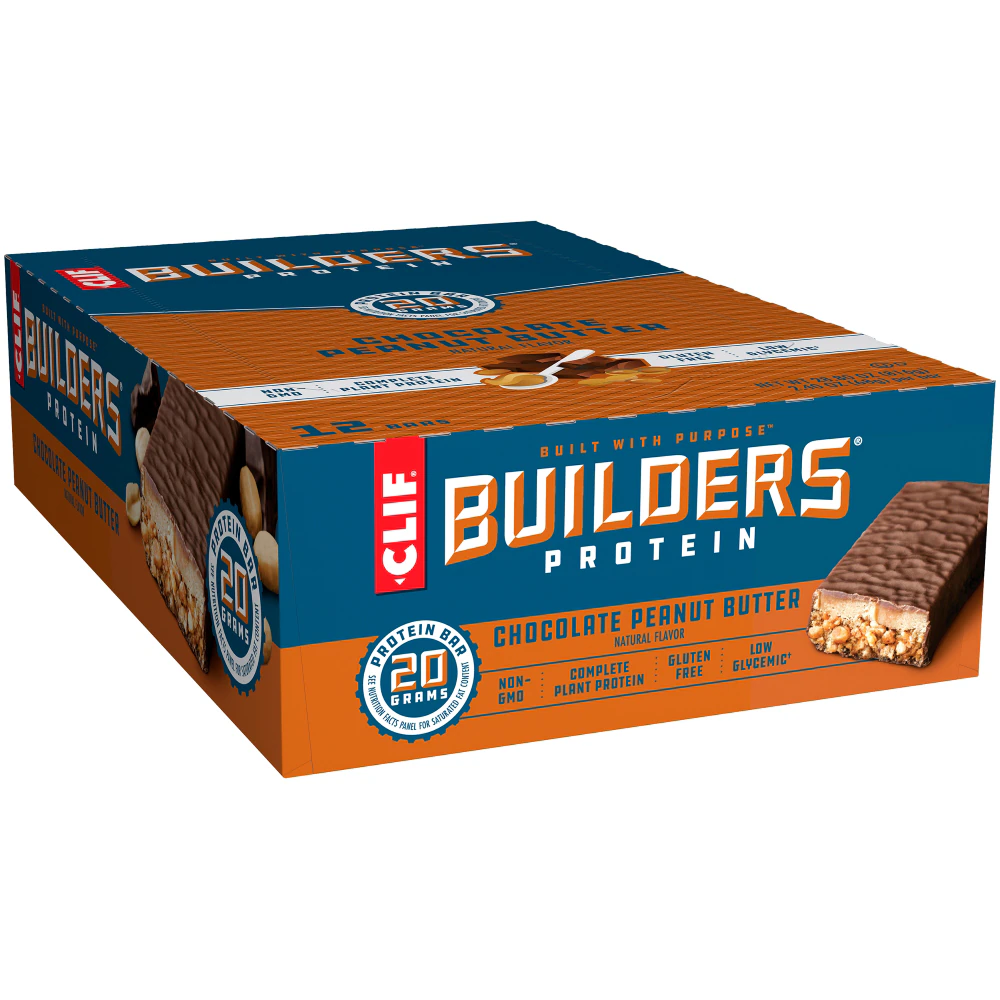Clif Gluten Free Builders Plant-Based Protein Bars Chocolate Peanut Butter -- 12 Bars