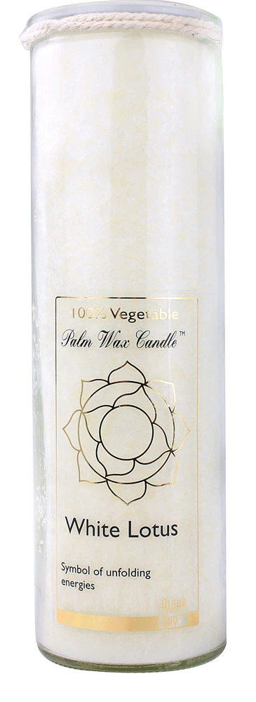 Aloha Bay Chakra Jar White Lotus Palm Wax Candle White -- 16 oz