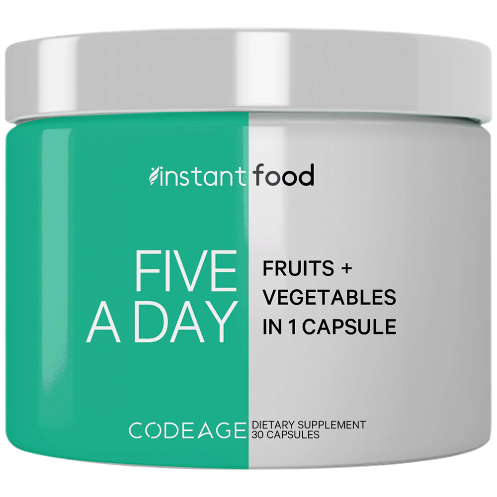 Codeage Five a Day 15 Fruits & Vegetables All-In-One Capsule - Whole Food Vegan Blend Superfood -- 30 Capsules