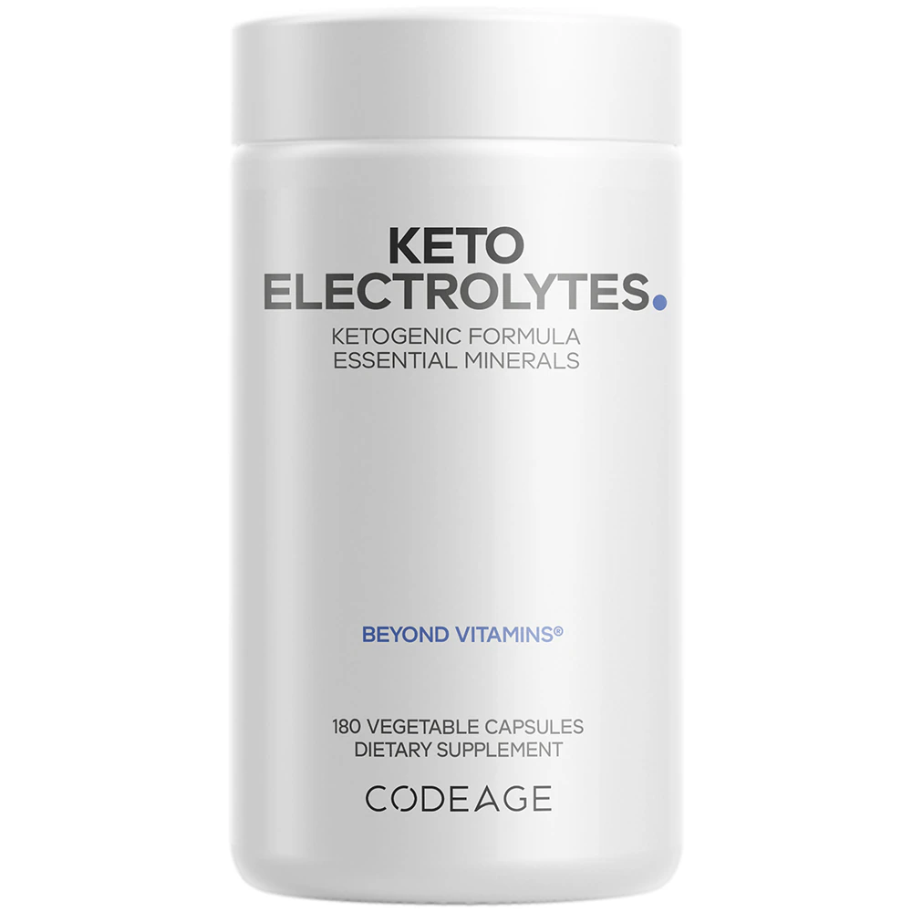 Codeage Keto Electrolytes Supplement - Magnesium Potassium Calcium & Salt for Hydration -- 180 Capsules