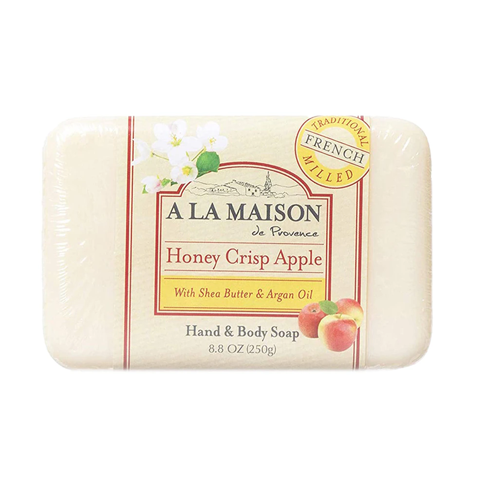 A La Maison French Milled Hand & Body Bar Soap Honey Crisp Apple -- 8.8 oz