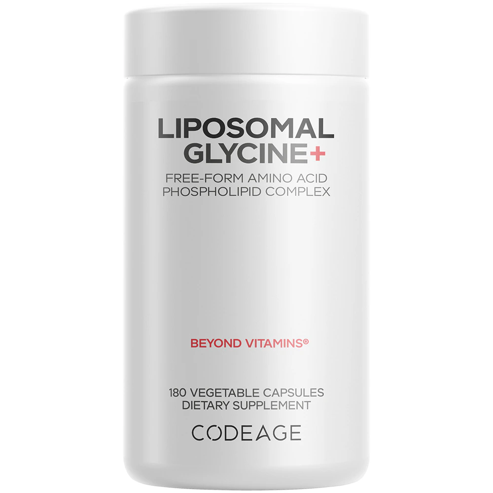Codeage Liposomal Glycine+ Supplement Free-Form Amino Acid L-Glycine -- 1500 mg 2 Month Supply - 180 Capsules