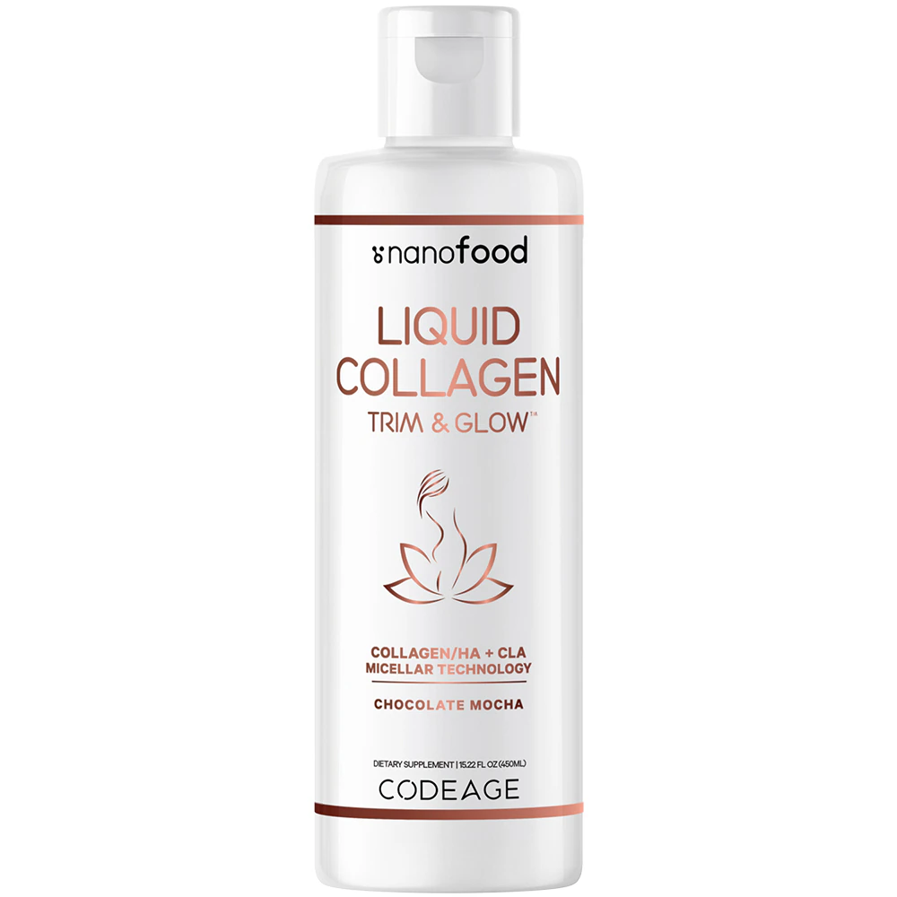 Codeage Liquid Collagen Peptides Supplement-Beauty Trim & Glow-CLA-Hyaluronic Acid-Vitamin E Chocolate -- 15.22 fl oz