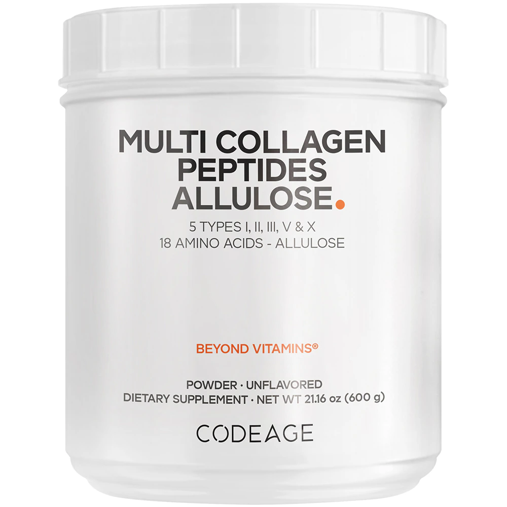 Codeage Multi Collagen Peptides + Allulose 5 Types Grass-Fed - 0 Cal 0 Carb Unflavored -- 21.16 oz