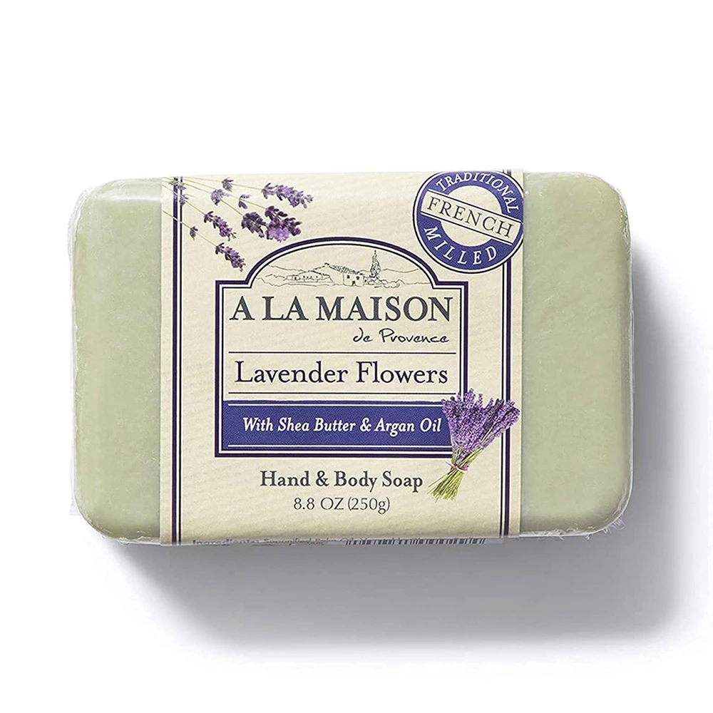 A La Maison French Milled Hand & Body Bar Soap Lavender Flowers -- 8.8 oz