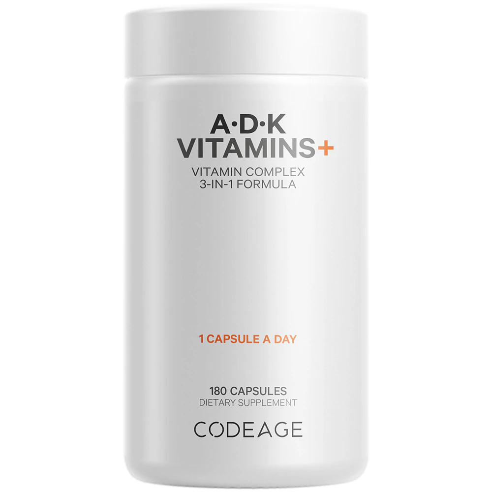 Codeage Vitamin D3 + K2 5000iu Vitamin D + A -- 180 Vegetable Capsules