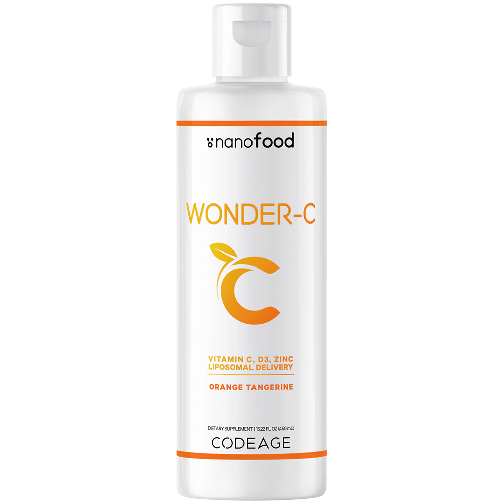 Codeage Wonder-C Liposomal Liquid Vitamin C 1000 mg with D3 Zinc Rose Hips & Quercetin -- 16 fl oz