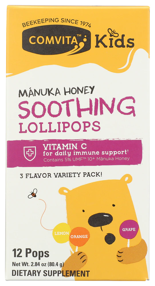 Comvita Kids Soothing Lollipops Manuka Honey -- 12 Pops