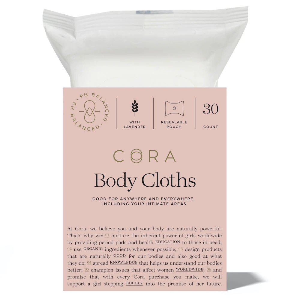 Cora Bamboo Cleansing Body Cloths - Lavender -- 30 Cloths