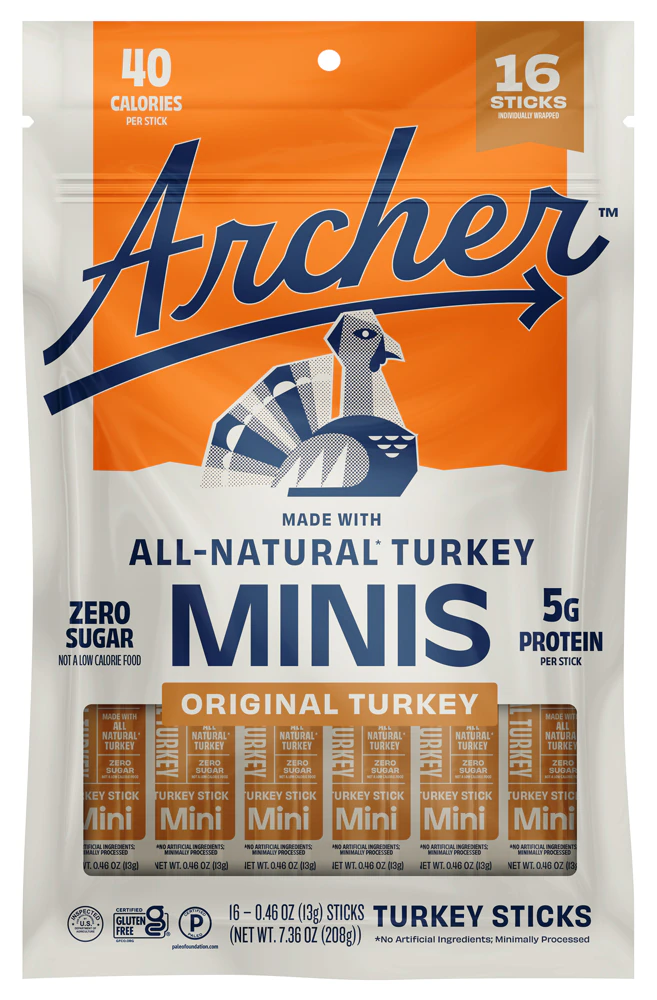 Country Archer All-Natural Turkey Mini Sticks Original Turkey -- 16 Sticks