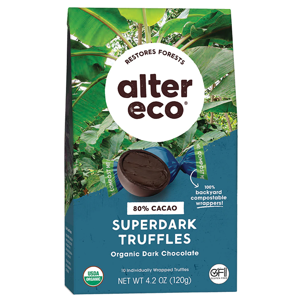 Alter Eco Organic Chocolate Superdark Truffles 80% Cocoa -- 4.2 oz