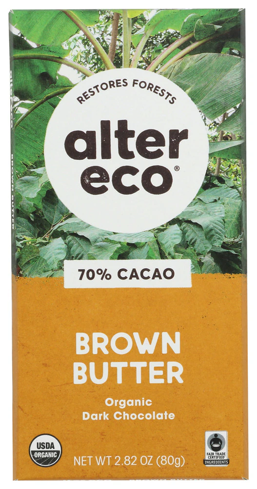 Alter Eco Organic Dark Chocolate Brown Butter -- 2.82 oz