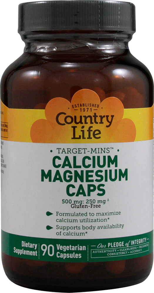Country Life Calcium-Magnesium Caps -- 90 Vegetarian Capsules