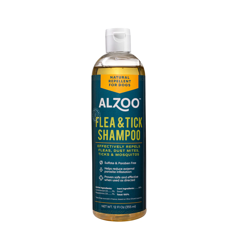 Alzoo Dog Flea & Tick Repellent Shampoo -- 12 fl oz