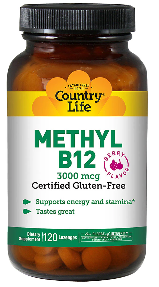 Country Life Methyl B12 Berry -- 3000 mcg - 120 Sublingual Lozenges
