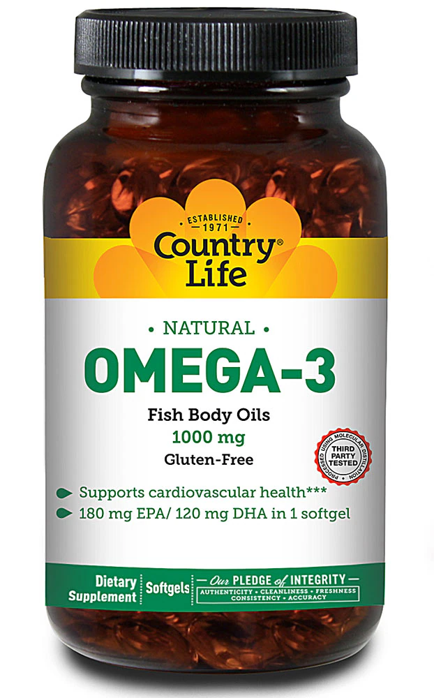 Country Life Natural Omega-3 -- 1000 mg - 50 Softgels