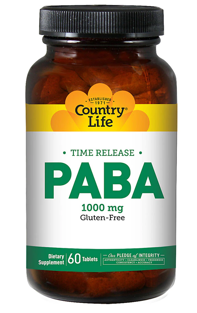 Country Life PABA Tme Release -- 1000 mg - 60 Tablets