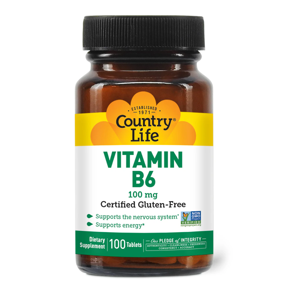 Country Life Vitamin B-6 -- 100 mg - 100 Tablets