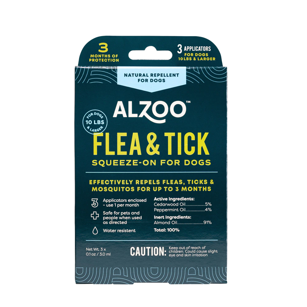 Alzoo Flea & Tick Squeeze-On Topical Treatment 3 Month Supply for Dogs -- 3 Pack