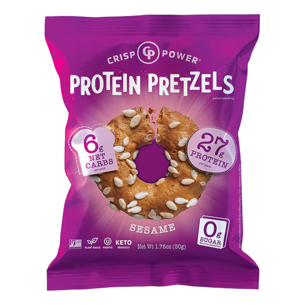 Crisp Power Protein Pretzels Sesame -- 1.75 oz Each / Pack of 6