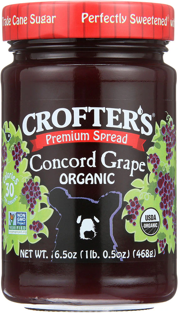 Crofters Organic Fruit Spread Concord Grape -- 16.5 oz