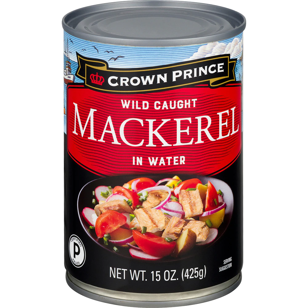 Crown Prince Gluten Free Keto Mackerel in Water -- 15 oz