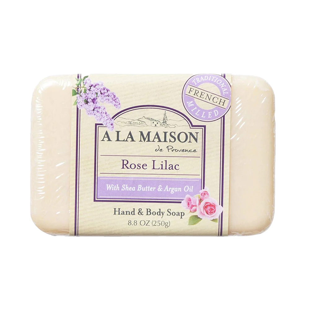 A La Maison French Milled Hand & Body Bar Soap Rose Lilac -- 8.8 Bars