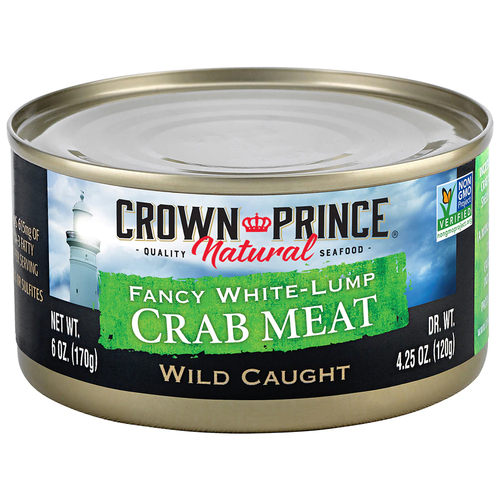 Crown Prince Non-GMO White-Lump Crab Meat -- 6 oz
