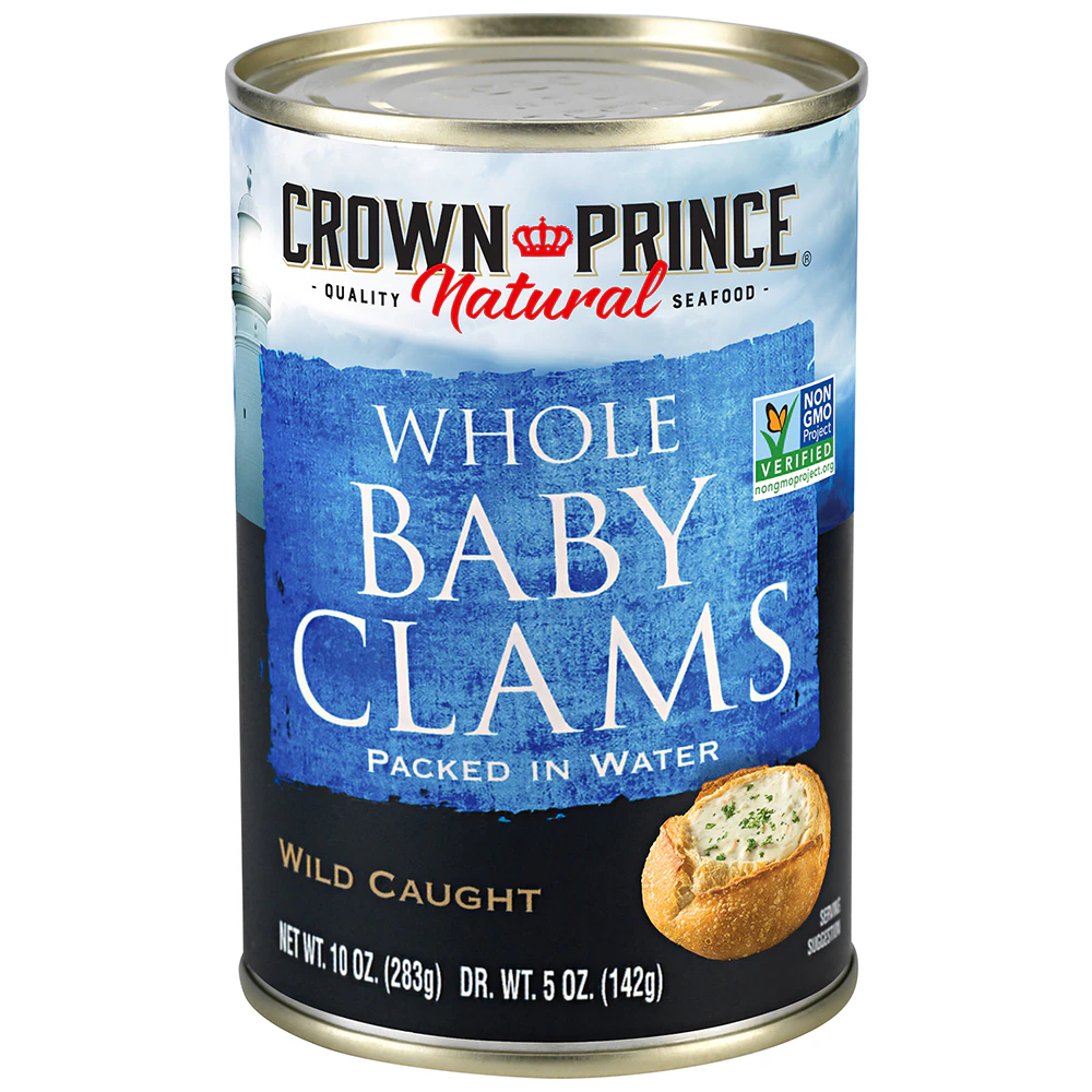 Crown Prince Non-GMO Whole Baby Clams -- 10 oz