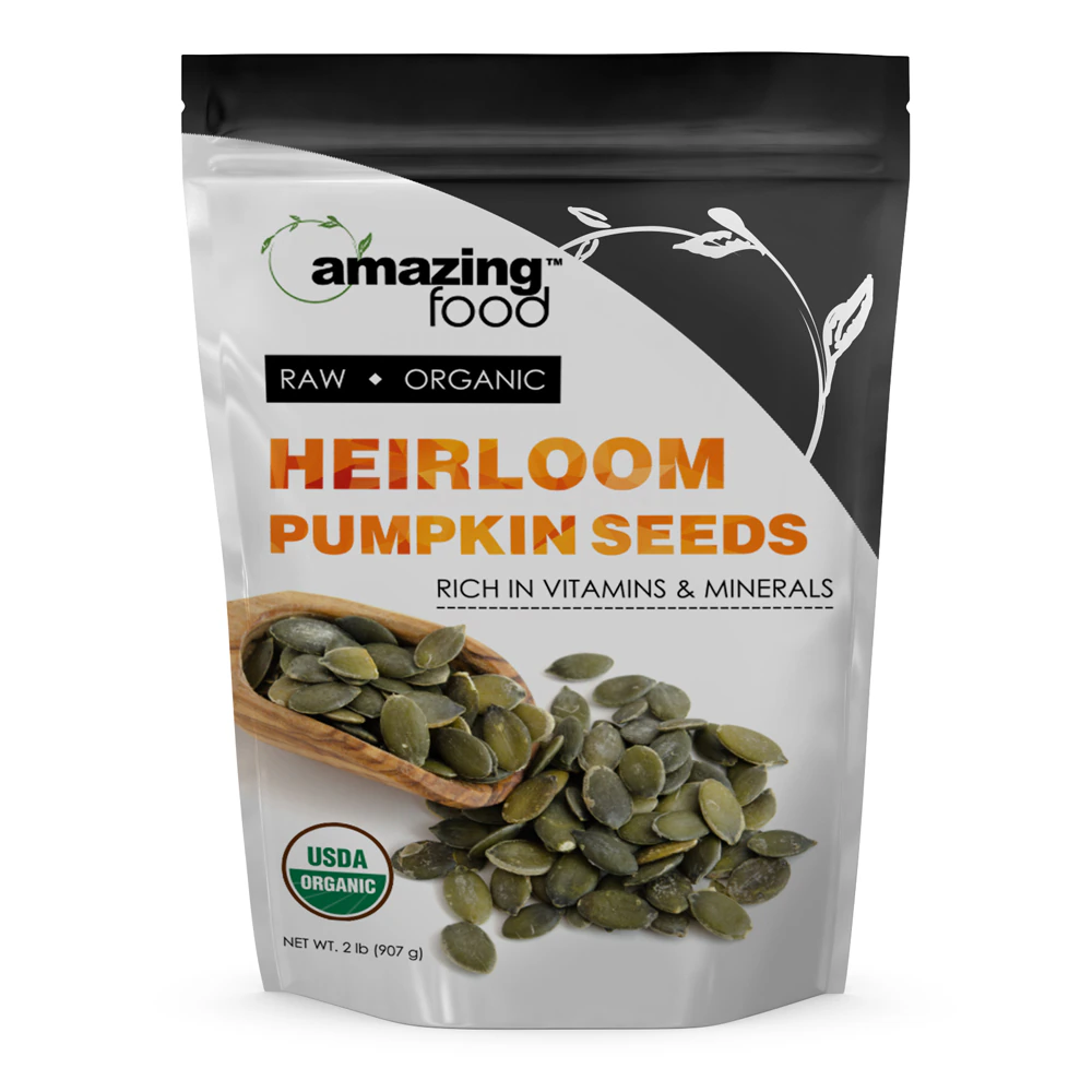Amazing Food Organic Heirloom Pumpkin Seeds -- 2 lbs