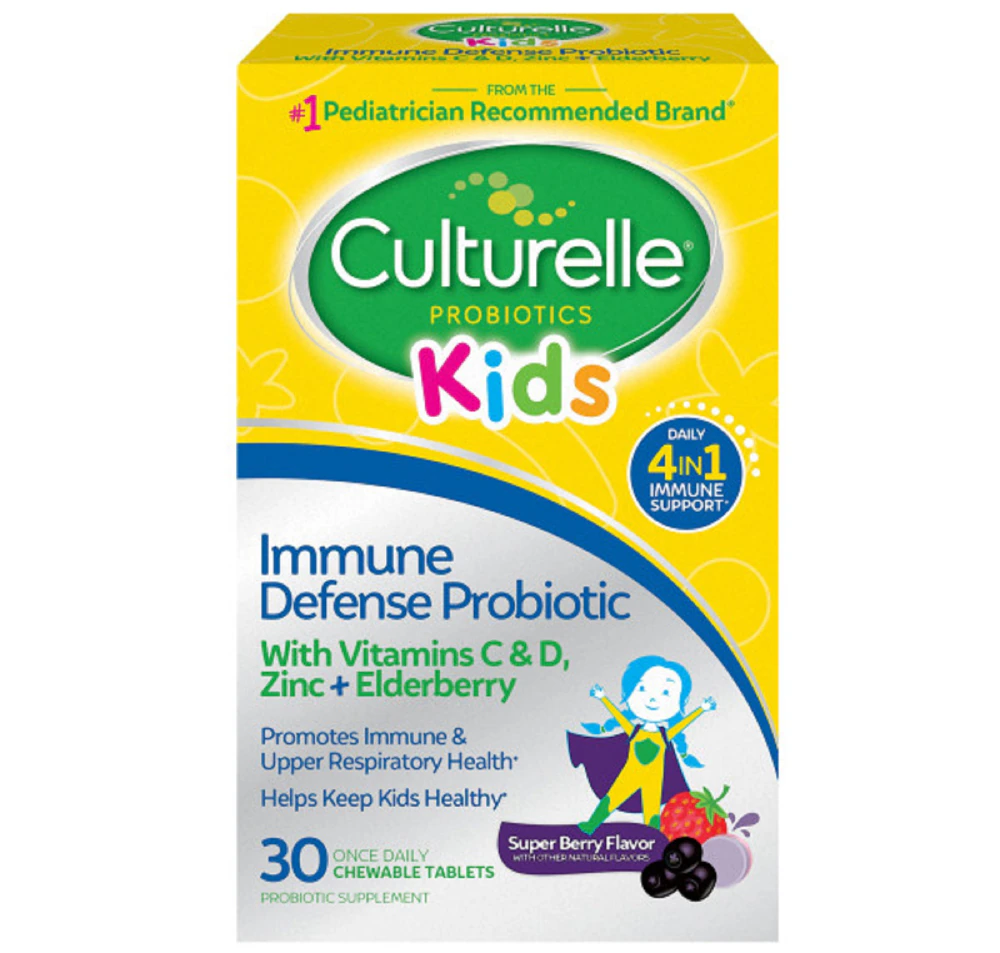 Culturelle Kids Immune Defense Probiotic Super Berry -- 30 Chewable Tablets
