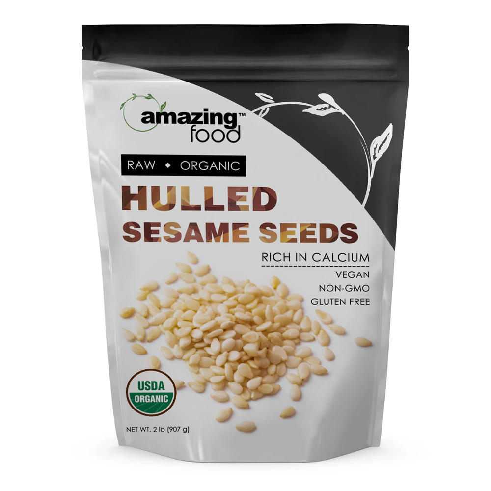 Amazing Food Organic Hulled Sesame Seeds -- 2 lb