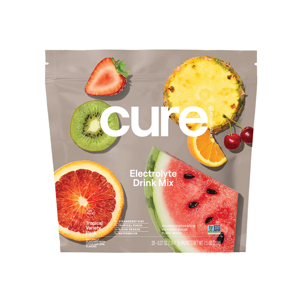Cure Hydration Hydrating Electrolyte Drink Mix Topical Variety Pack -- 28 Packets