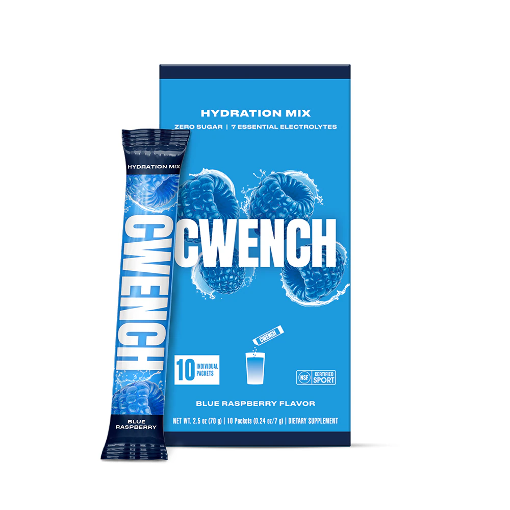 Cwench Hydration Electrolyte Mix - NSF Certified for Sport Blue Raspberry -- 10 Packets