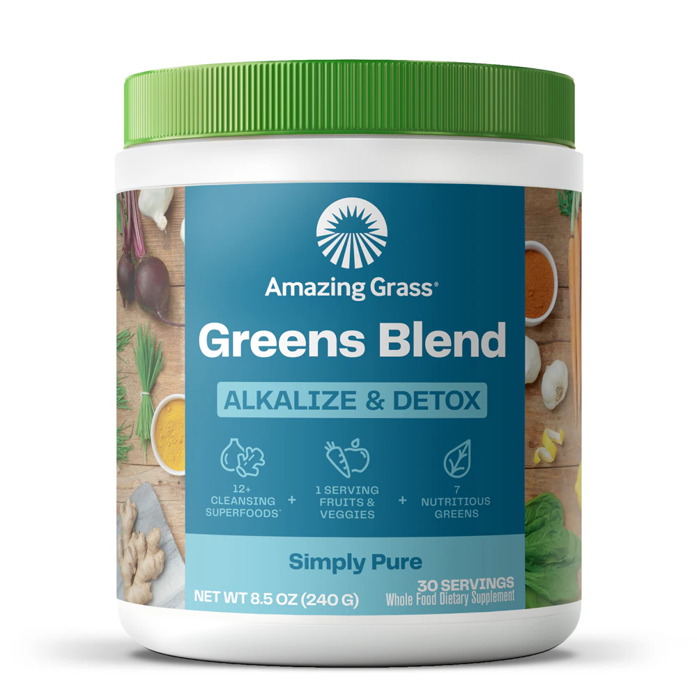 Amazing Grass Greens Blend Alkalize & Detox Simply Pure Powder -- 30 Servings