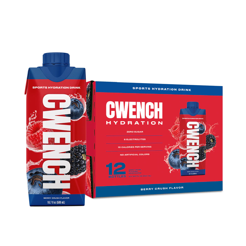 Cwench Hydration Sports Drink Berry Crush -- 12 Bottles