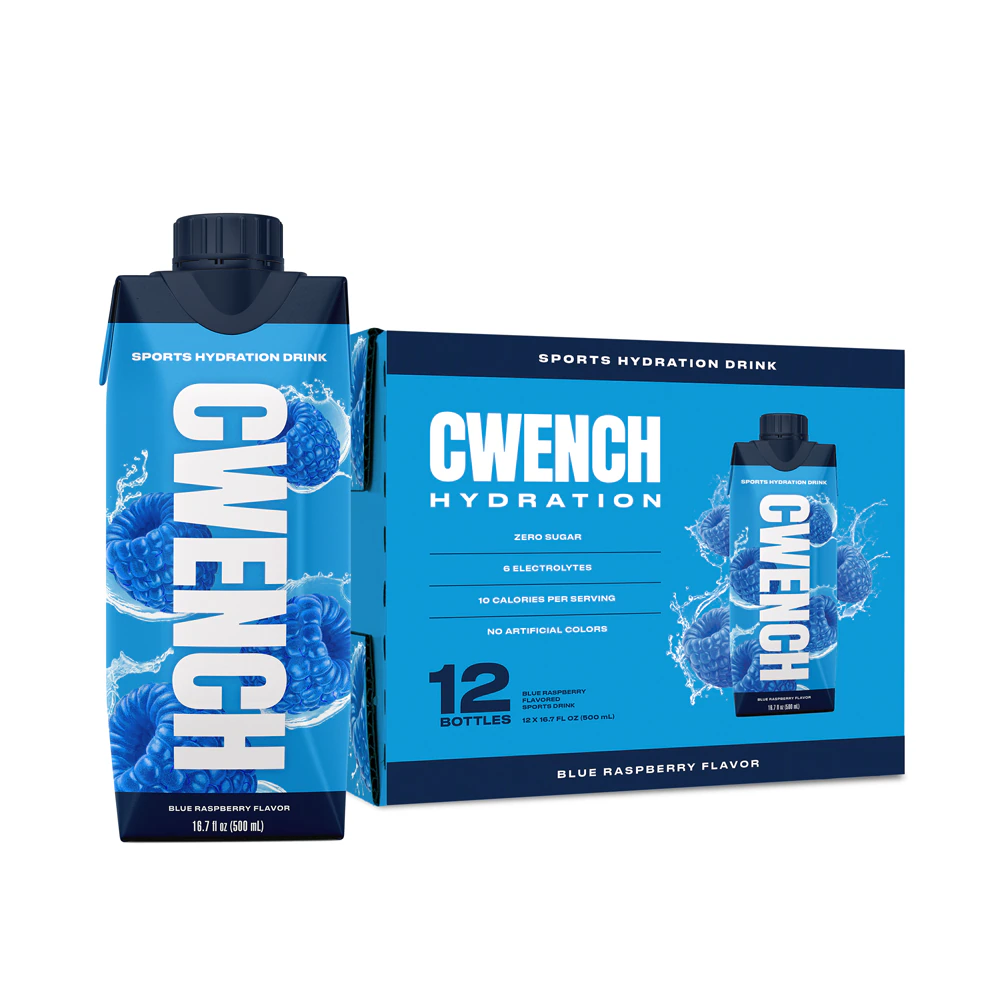 Cwench Hydration Sports Drink Blue Raspberry -- 12 Bottles