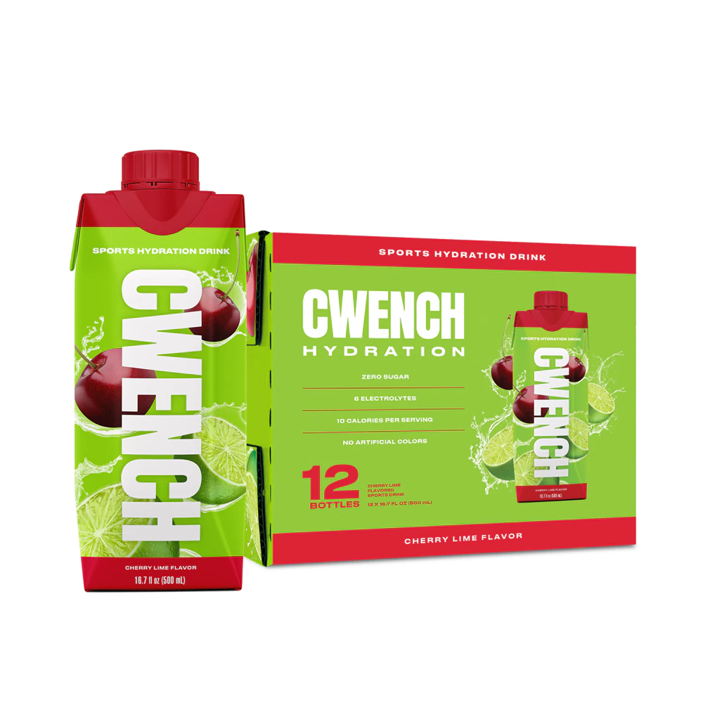 Cwench Hydration Sports Drink Cherry Lime -- 12 Bottles