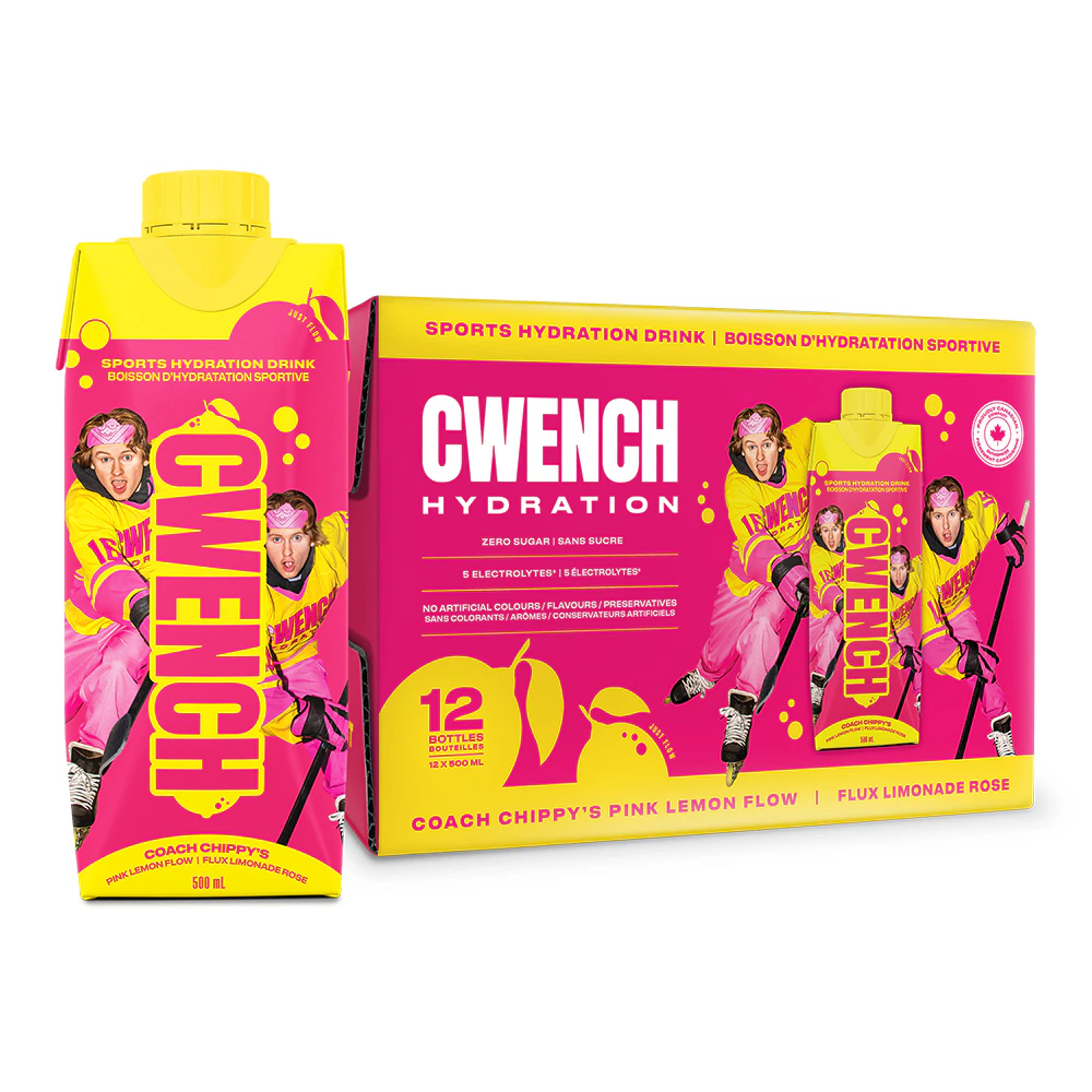 Cwench Hydration Sports Drink Pink Lemon Flow -- 12 Bottles