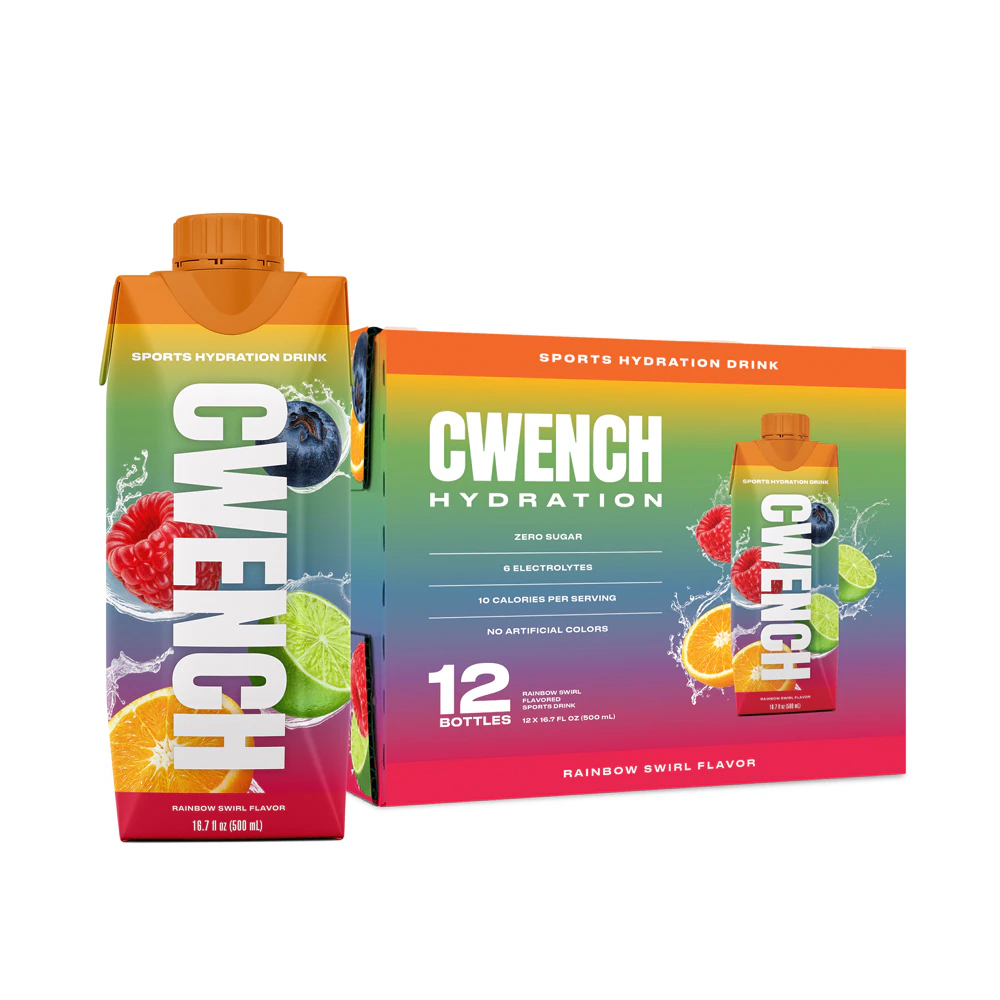 Cwench Hydration Sports Drink Rainbow Swirl -- 12 Bottles