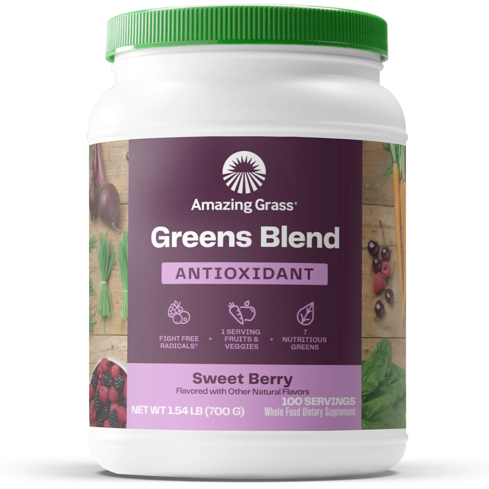 Amazing Grass Greens Blend Antioxidant Powder Sweet Berry -- 100 Servings