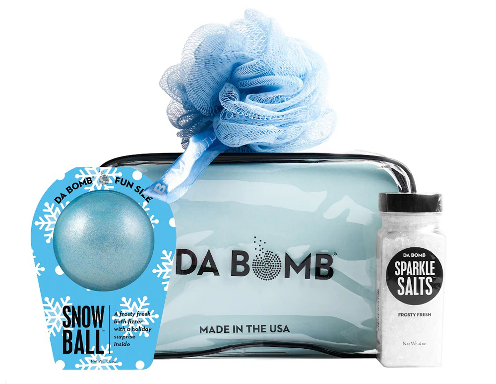 Da Bomb Holiday Bath Bomb 3 Piece Gift Bag - Snow Ball -- 1 Set
