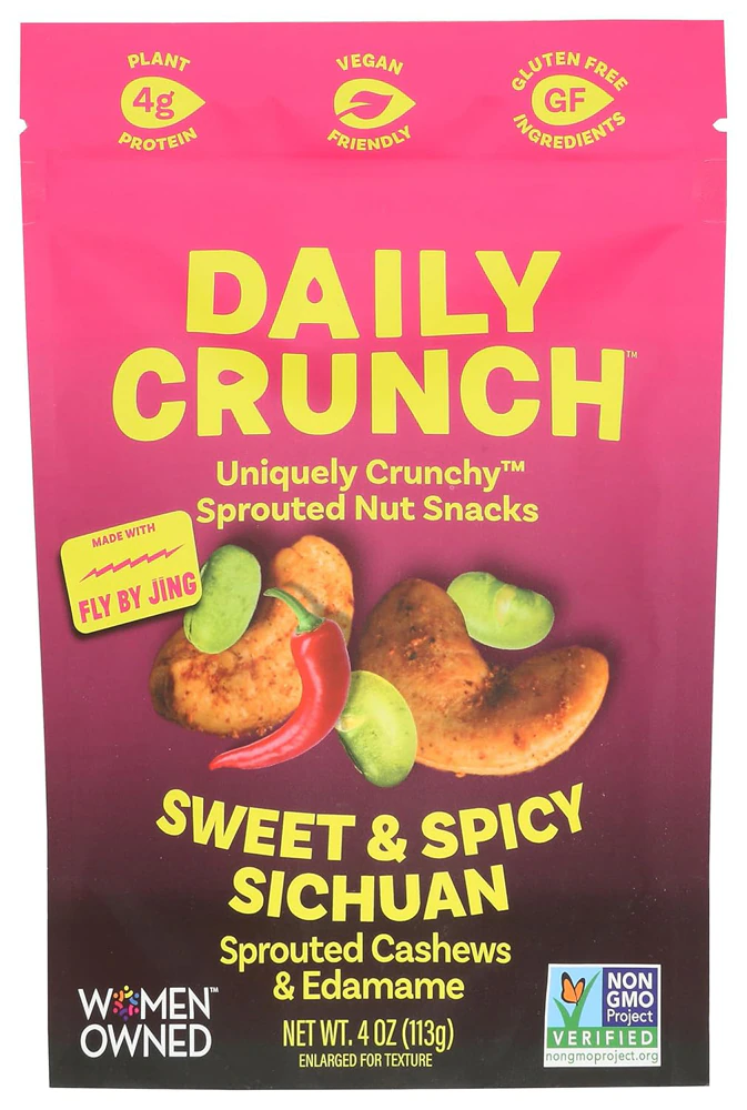 Daily Crunch Sprouted Cashews & Edamame Sweet & Spicy Sichuan -- 4 oz