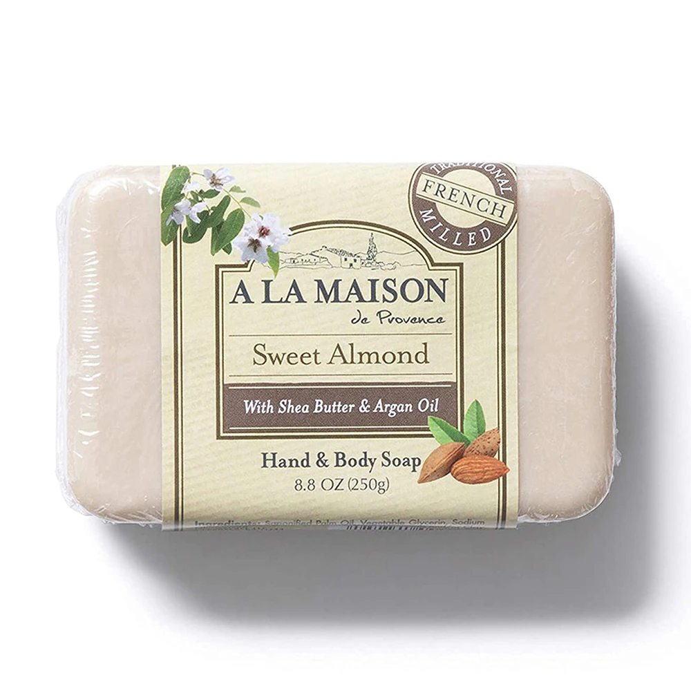 A La Maison French Milled Hand & Body Bar Soap Sweet Almond -- 8.8 oz